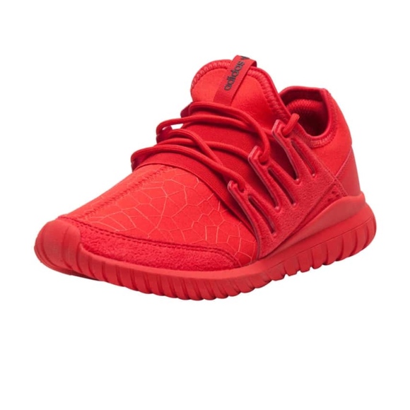 Adidas Tubular Radial Red Sneakers US 4.5 - Picture 3 of 6